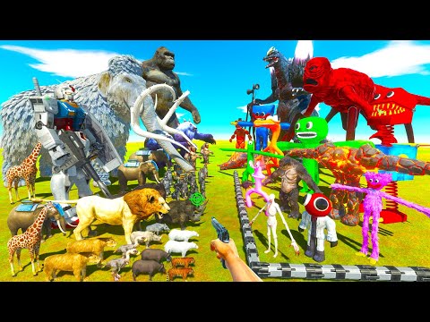 SpaceGodzilla vs King Kong | Rainbow Friends Fights Ice Age Animals - Animal Revolt Battle Simulator