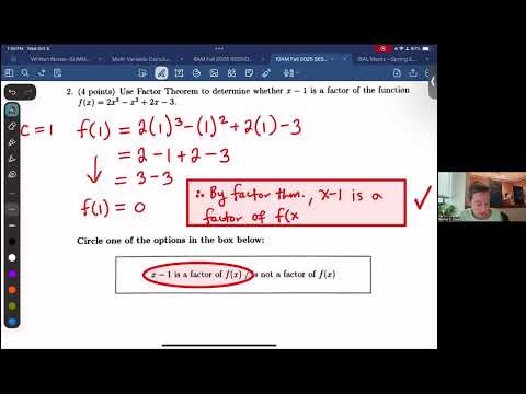 Quiz 7 Review--Math 195--Lesson 9--Fall Semester