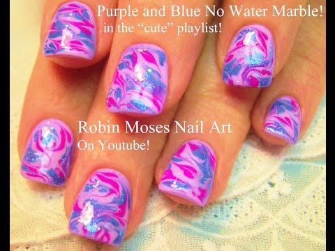No Water Needed | Marble nail art design Tutorial
