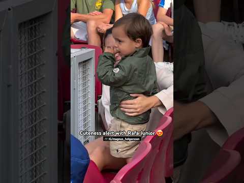 Cuteness alert with Rafael Nadal Junior and daddy at the Swedish Open in Bastad 😍 #tennis