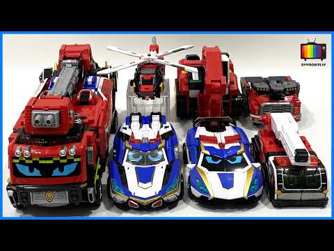 메탈카드봇 블루캅S 블루캅W 플레임노바 블레이온 경찰차 소방차 변신 합체 모음 Metal Card Bot Robot Toys Combine