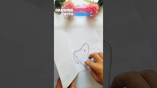 Drawing Butterfly with thread #drawing #shorts #threaddrawing