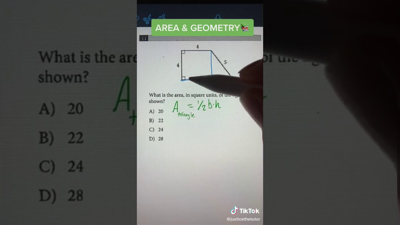 Area of a Compound Figure (Triangle+Rectangle)