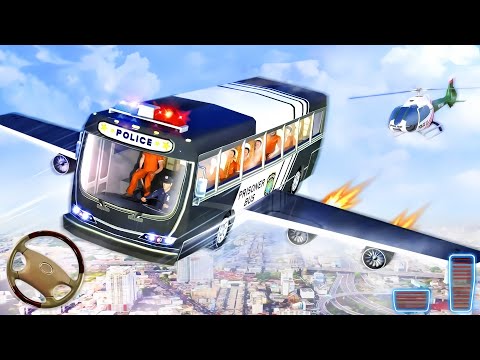 Flying Police Bus Driving - Rescue Transport Parking Simulator | Android Gameplay
