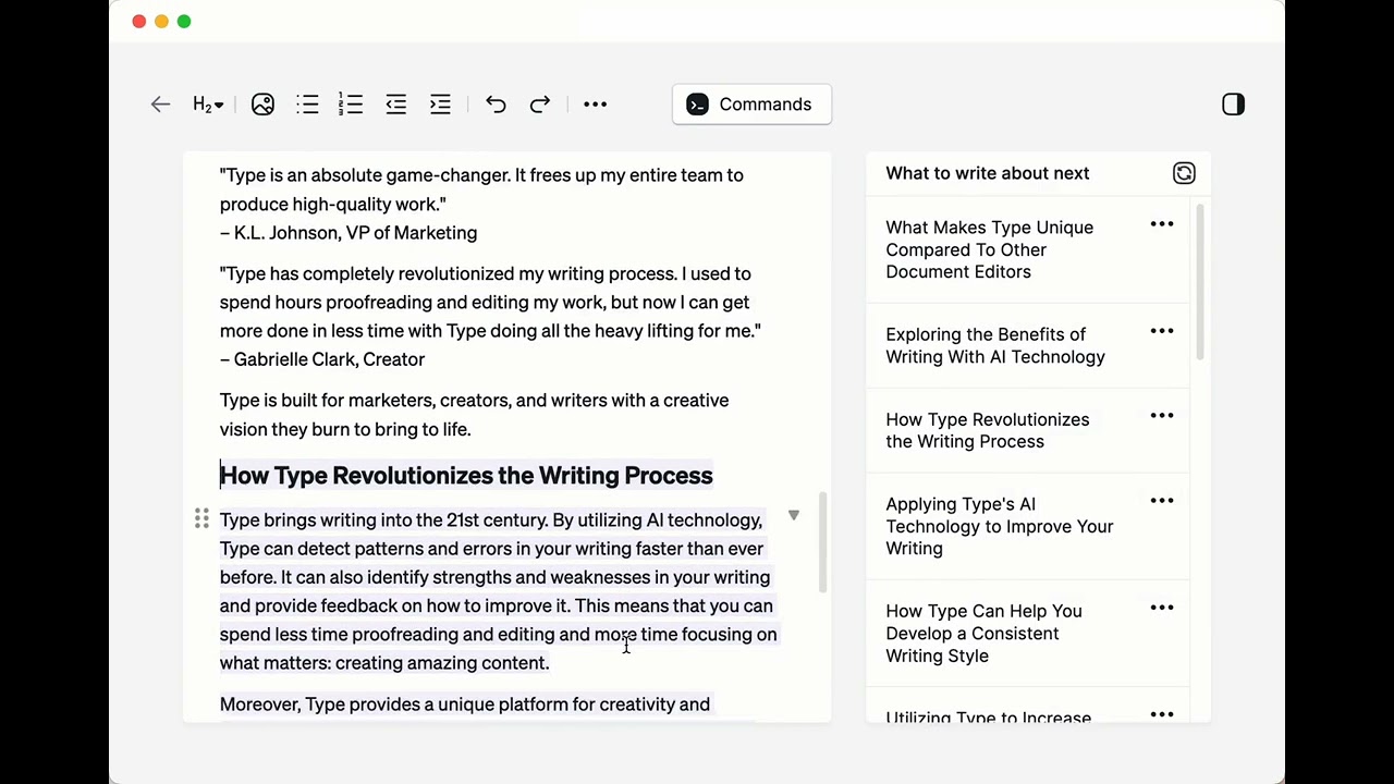Type.ai: the AI-first document editor