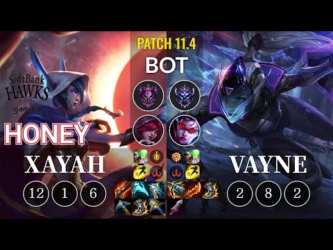 SHG Honey Xayah vs Vayne Bot - KR Patch 11.4