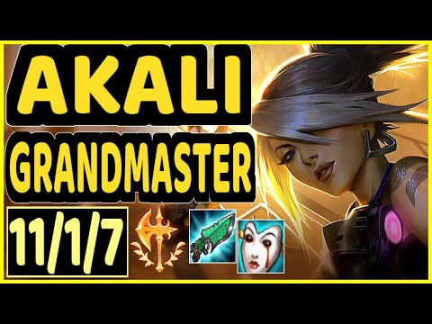DORAN (AKALI) - 11/1/7 KDA GAMEPLAY - KR Ranked GRANDMASTER