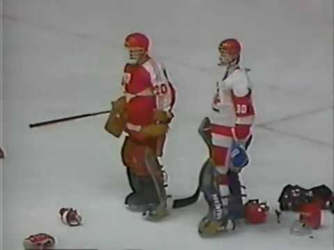1987 Team Canada  Russia Punch up in Piestany World Junior Championships brawl