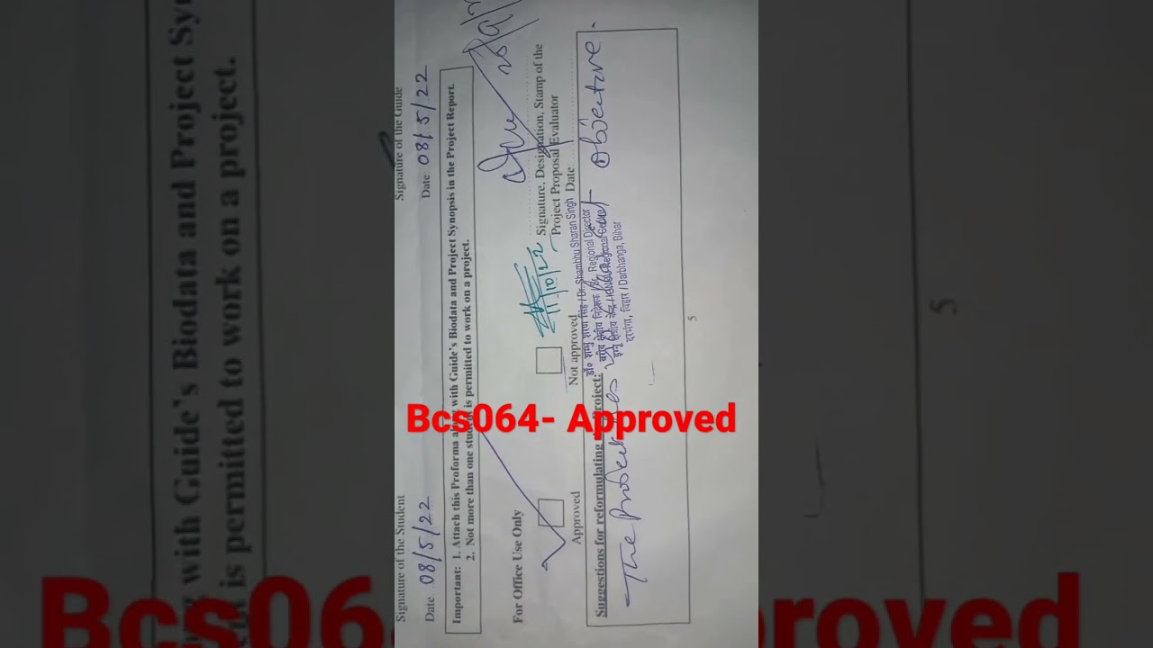 |BCSP-064 Project Synopsis| Approval letter #ignou #bca