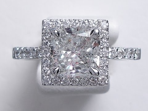 2.04 ctw Radiant Cut G SI3 Diamond Engagement Ring - BigDiamondsUSA