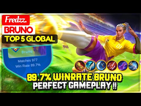 89.7% Winrate Bruno, RIP MANIAC Perfect Gameplay !! [ Top 5 Global Bruno ] Fredzz. - Mobile Legends