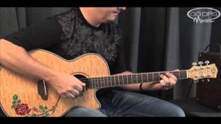 Luna Flora Rose Acoustic Electric Guitar played by Derek Badala
