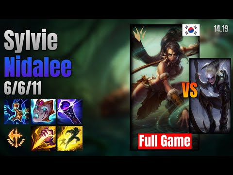 Sylvie Jungle Nidalee vs Diana lol KR solo rank Full Game 14.19