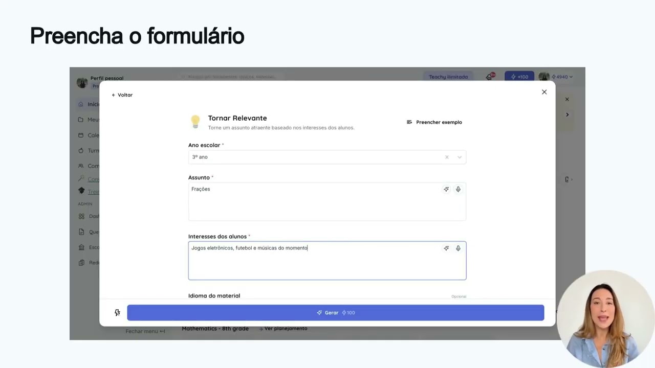 Thumbnail do tutorial em vídeo da Teachy