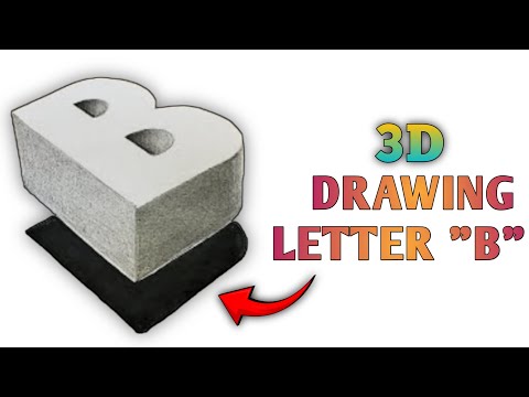 How To Draw 3D Floating Alphabet Letter B || 3D Floating Drawing