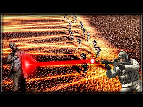 40 Modern U.S. With Laser Gun vs 500.00 Zombies - Ultimate Epic Battle Simulator 2