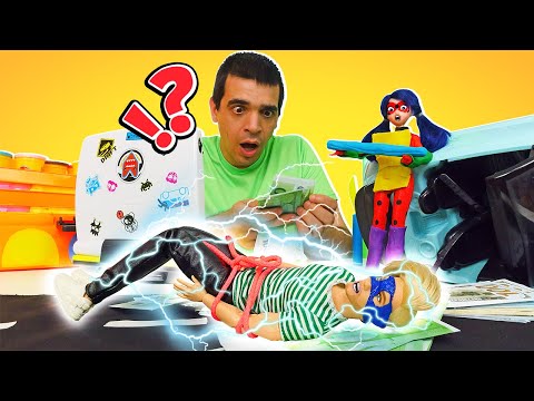 Helpman aiuta Ladybug giocattolo a catturare un ladro! Video e giochi divertenti per bambini