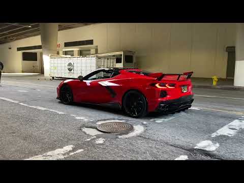 Rolling Shot Vossen Hybrid Forged HF-7 Gloss Black | Corvette C8 | Motorsports LA