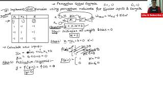 Implementation of AND function using Perceptron Model