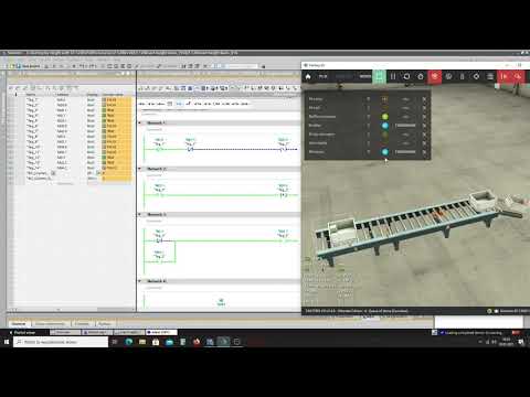 Factory IO.  Queue of Items.
