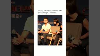 The way Tom Holland turned around to speak to this girl👀 #shorts #tomholland