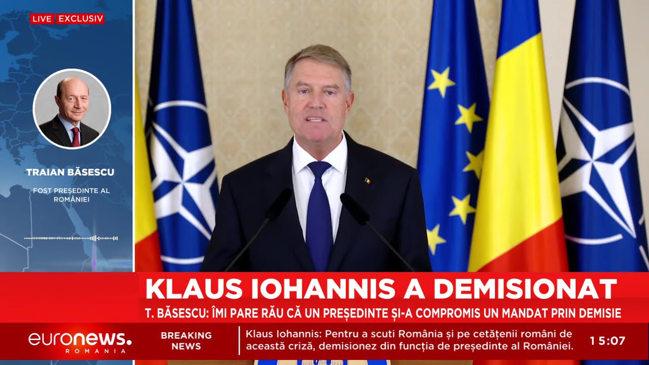 Băsescu, despre demisia lui Iohannis din funcția de președinte: A greșit, un președinte nu abdică