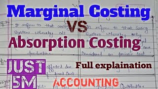 Marginal Costing vs Absorption Costing | Absorption Costing and Marginal Costing