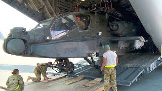 Download lagu Unloading AH-64 Apache Helicopters from C-17 Globemaster III mp3