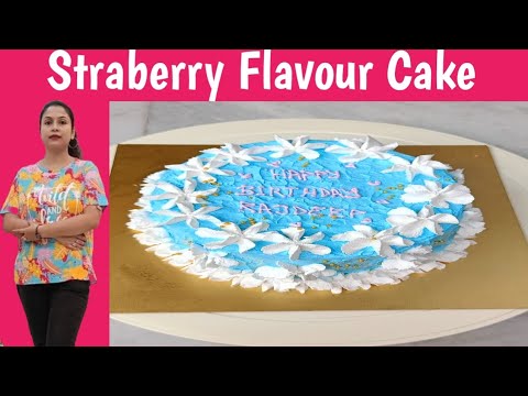 How to make strawberry cake! Blue & white combination design