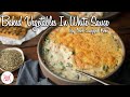 Baked vegetables with white sauce