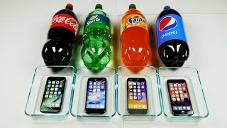 iPhone 7 in Coca-Cola vs Sprite vs Fanta vs Pepsi 24 Hours Freeze Test!