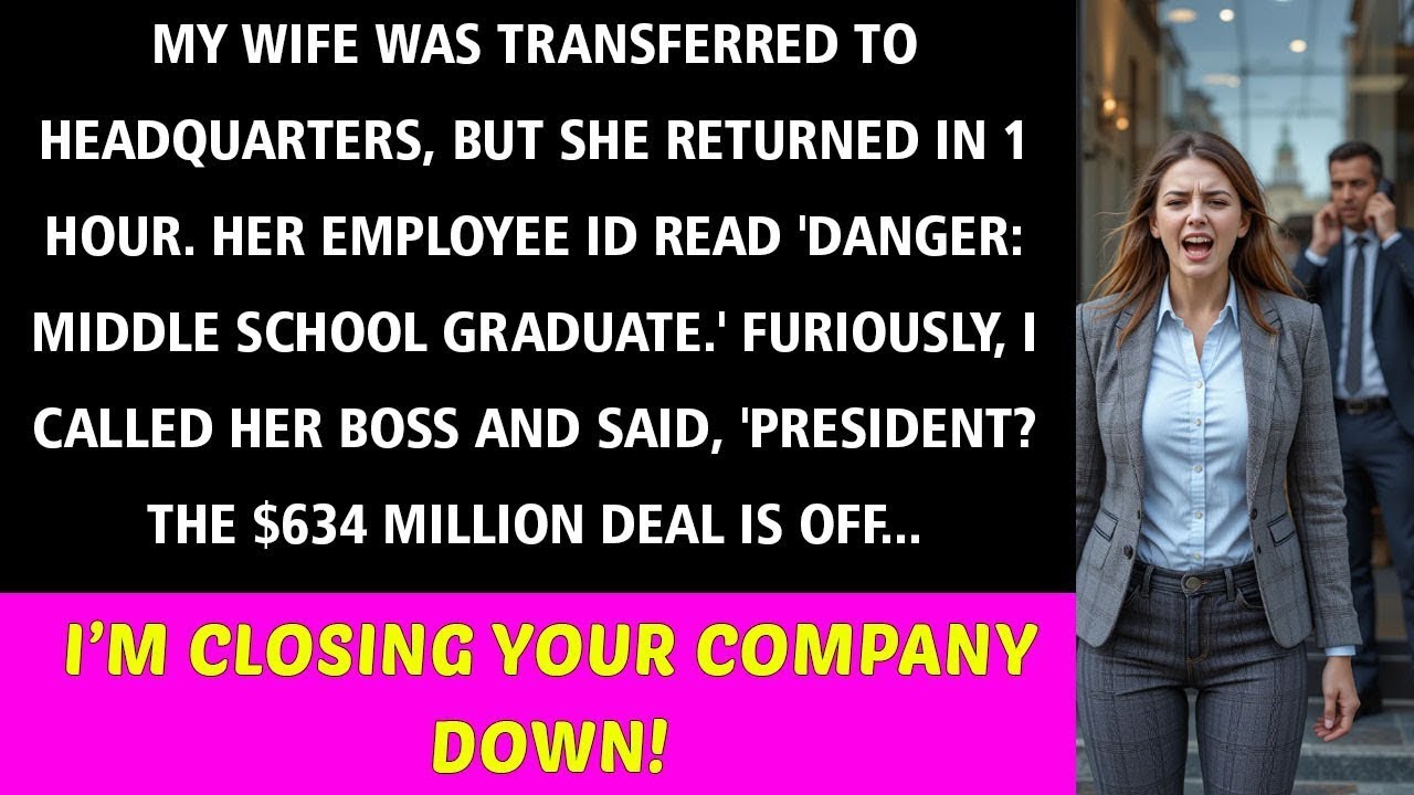 My Wife Was Promoted to HQ—But When I Saw 'Middle School Graduate' on Her ID I Canceled a $634M D