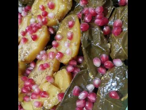 Rice wrapped with grape leaves they call it as waraga inab in Arab country