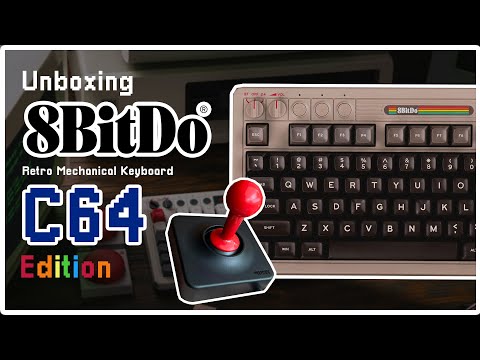 Bàn phím số cơ 8BitDo Retro 18, Bluetooth/2.4G/có dây cho Windows và Android - Phiên bản C64