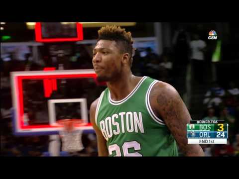 Marcus Smart Drains a Deep Three Ball