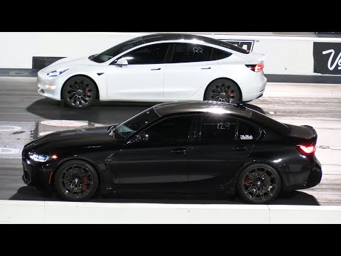 Tesla vs BMW m3 - drag racing