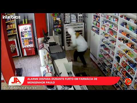 ALARME DISPARA DURANTE FURTO EM FARMÁCIA DE MONSENHOR PAULO - MG (15/09/2025)
