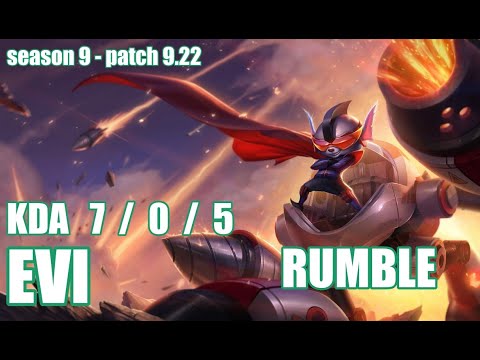 【韓国サーバー・グラマス】DFM EVI ランブル(Rumble) VS キヤナ(Qiyana) MID - Patch9.22 KR Ranked【LOL】