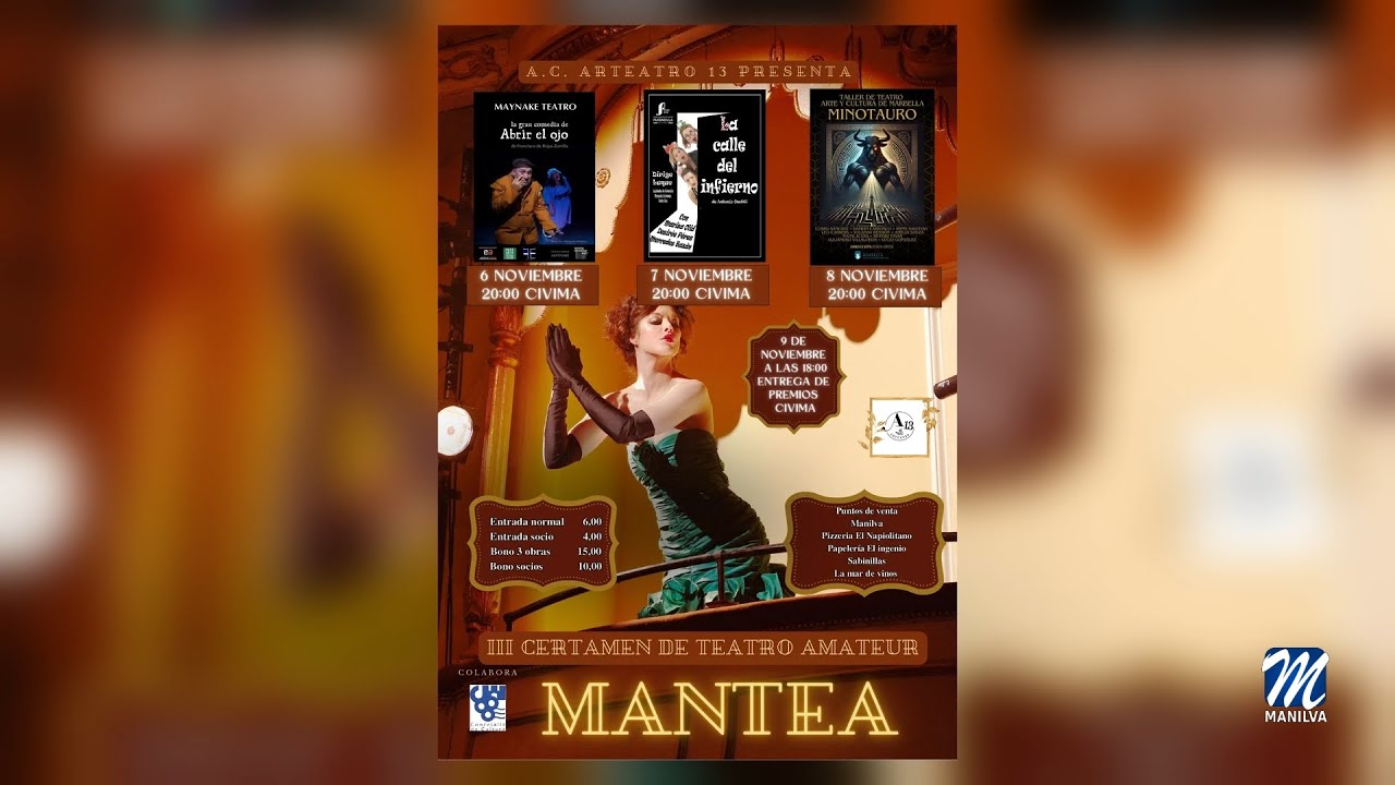 El jueves comienza el Certamen de Teatro Amateur Mantea