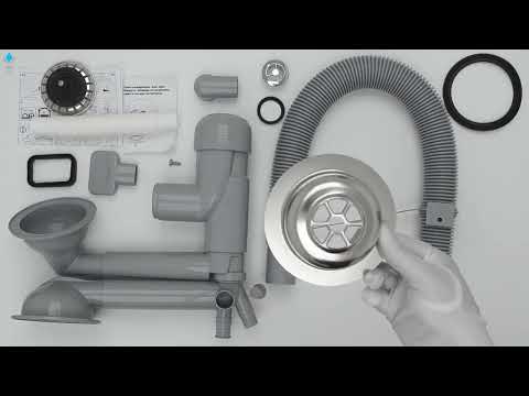 PREVEX Flexloc Siphon, platzsparend, universal, komplett für Küchenspülen/Spülbecken | aus recyceltem Kunststoff FL2-D9CNA-003 video
