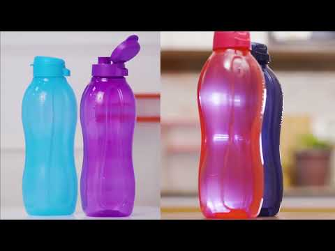 Tupperware 2 botellas de plástico Aquasafe de 2 litros con tapa