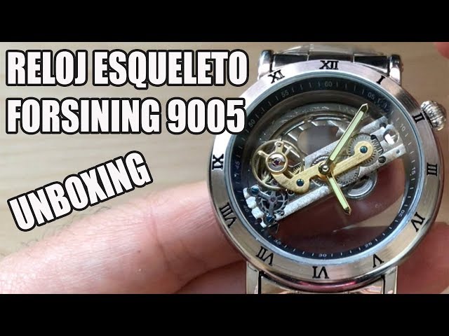 Vídeo relacionado con Forsining Relojes de muñeca mecánicos automáticos de lujo retro para hombre, totalmente dorados con grabado de flores, reloj esqueleto de diseñador masculino