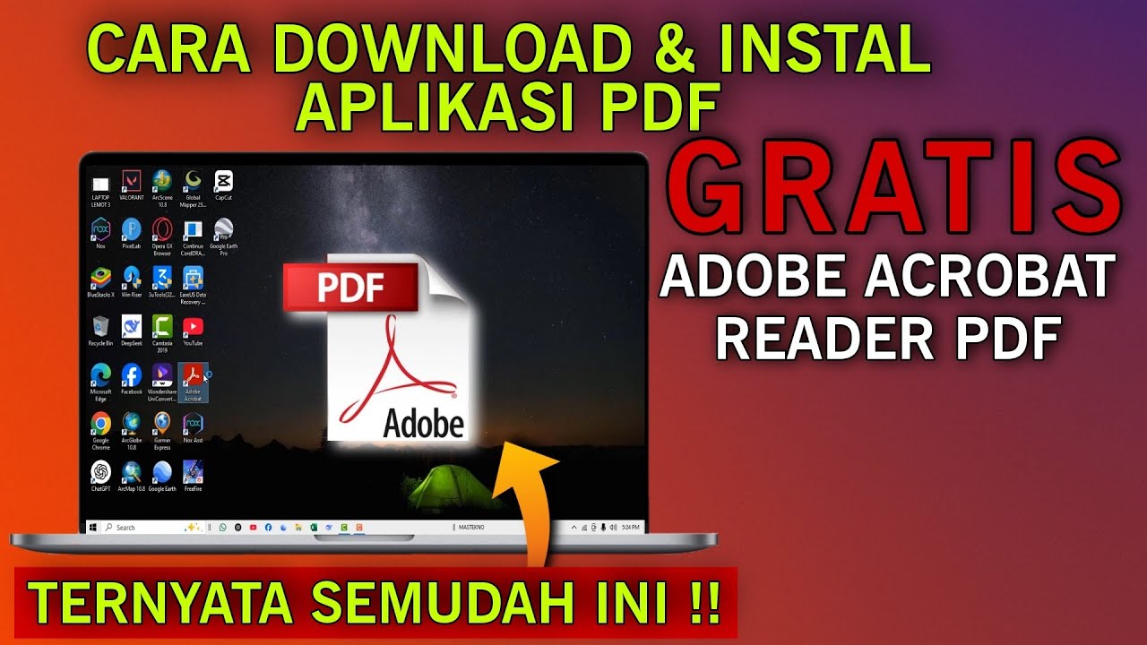 Cara Download dan Install Aplikasi PDF di LAPTOP/PC Gratis | Adobe Acrobat Reader Terbaru