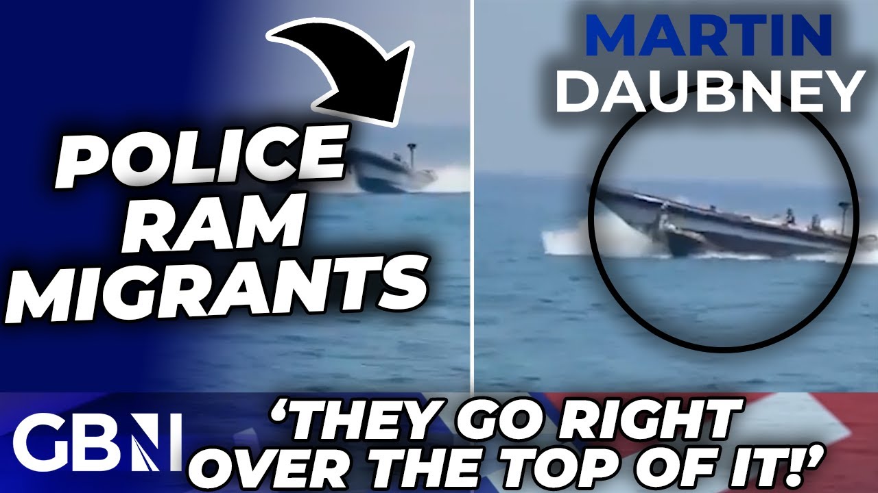 WATCH as Spanish Police RUN OVER illegal 'migrant dinghy' on water in chase to stop crossings