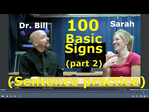 "100 Basic Signs" (part 2:  Sentence practice) ASL (Part 1 is at: https://youtu.be/ianCxd71xIo )