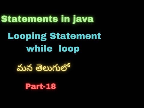 Java Part 18 While Loop In Java Statements In Java Java Javaintelugu Suryaedutech Set