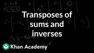Linear Algebra: Transposes of sums and inverses