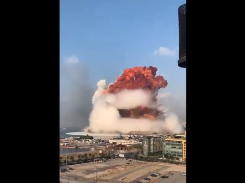 HUGE Ammonium Nitrate explosion in Beirut