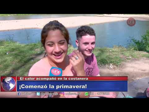 Día de la primavera los primeros en llegar a la costanera