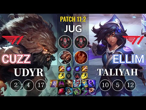 T1 Cuzz Udyr vs T1 Ellim Taliyah Jungle - KR Patch 11.2